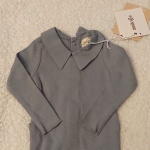 Analogie grey ribbed footsie with collar